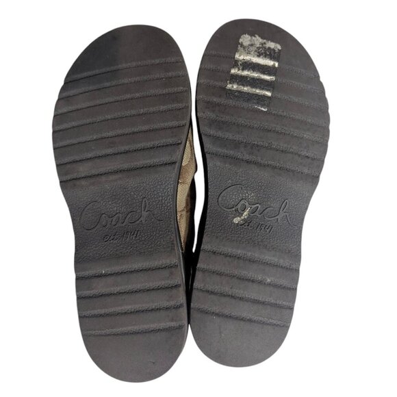 Vintage Coach Boots Nikole -Signature Shearling Furry Cuff Logo A7266 SZ 5 - Picture 4 of 5